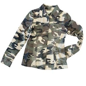 Roxy Green and Brown Camouflage Utility Jacket